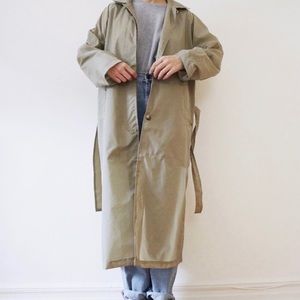 Beige thin rain trench coat